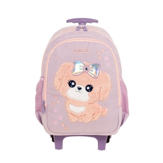 Polo Trolley Junior Fizz Σχολική Τσάντα Νηπιαγωγείου Πλάτης/Τρόλεϊ Μωβ Σκυλάκι 9-65-001-8450