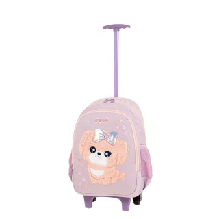 Polo Trolley Junior Fizz Σχολική Τσάντα Νηπιαγωγείου Πλάτης/Τρόλεϊ Μωβ Σκυλάκι 9-65-001-8450