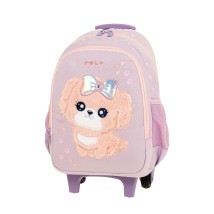 Polo Trolley Junior Fizz Σχολική Τσάντα Νηπιαγωγείου Πλάτης/Τρόλεϊ Μωβ Σκυλάκι 9-65-001-8450