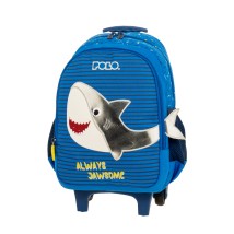 Polo Trolley Junior Fizz Σχολική Τσάντα Νηπιαγωγείου Πλάτης/Τρόλεϊ Μπλε Καρχαρίας 9-65-001-8448