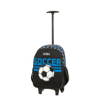 Polo Trolley Junior Fizz Σχολική Τσάντα Νηπιαγωγείου Πλάτης/Τρόλεϊ Μαύρη Ποδόσφαιρο 9-65-001-8451