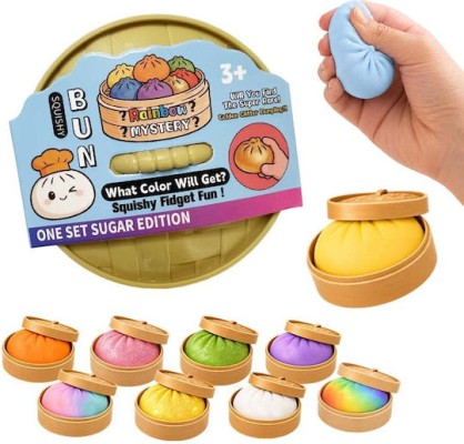 Squishy Bao Bun Glitter & Balls Antistress Παιχνίδι 2604316