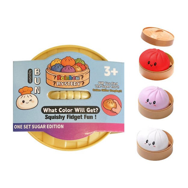 Squishy Bao Bun Glitter & Balls Antistress Παιχνίδι 2604316