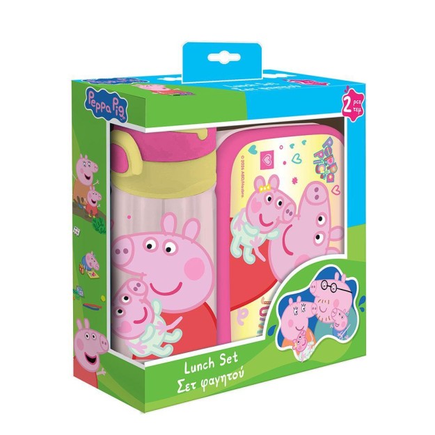 Διακάκης Peppa Pig Σετ Πλαστικό Φαγητοδοχείο 800ml & Πλαστικό Παγούρι 500ml 000482859