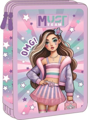 Διακάκης Must Σχολική Κασετίνα Διπλή Γεμάτη Fashion Girl Μωβ 000587248