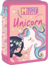 Διακάκης Must Σχολική Κασετίνα Διπλή Γεμάτη Unicorn Ροζ 000587250