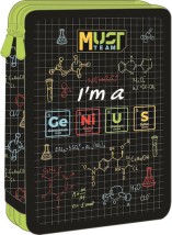 Διακάκης Must Σχολική Κασετίνα Διπλή Γεμάτη Genius Πράσινη 000587763
