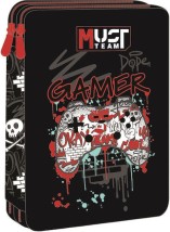 Διακάκης Must Σχολική Κασετίνα Διπλή Γεμάτη Gamer Μαύρη 000587239
