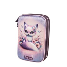 Polo Orbit Σχολική Κασετίνα Τριπλή Αλεπού Μώβ 9-37-056-8425