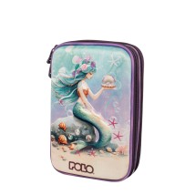 Polo Orbit Σχολική Κασετίνα Τριπλή Γοργόνα Τιρκουάζ 9-37-056-8426