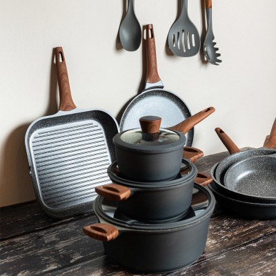 ESTIA ΤΗΓΑΝΙ STONE ΑΝΤΙΚΟΛΛΗΤΙΚΟ ΧΥΤΟΥ ΑΛΟΥΜΙΝΙΟΥ 30cm