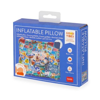 Legami Milano Good Vibes Inflatable Pillow ''Travel Stickers'' 37x30cm IP0018