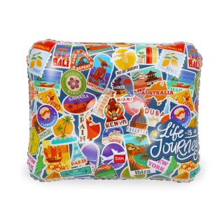 Legami Milano Good Vibes Inflatable Pillow ''Travel Stickers'' 37x30cm IP0018