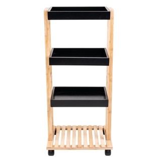ESTIA ΤΡΟΛΕΪ ΑΠΟΘΗΚΕΥΣΗΣ BAMBOO ESSENTIALS 4 ΕΠΙΠΕΔΩΝ 40x30x88cm ΜΑΥΡΟ
