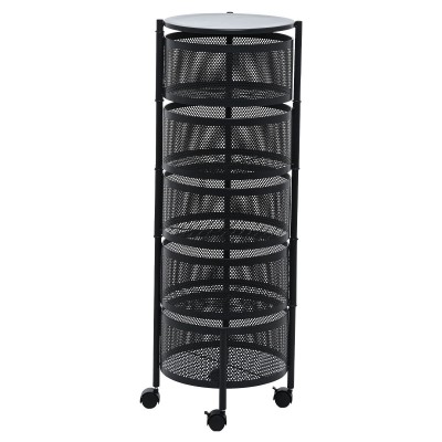 ESTIA ΤΡΟΛΕΪ ΑΠΟΘΗΚΕΥΣΗΣ ΜΕΤΑΛΛΙΚΟ ΜΕ 5 ΣΥΡΤΑΡΙΑ ΜΑΥΡΟ