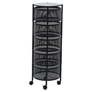 ESTIA ΤΡΟΛΕΪ ΑΠΟΘΗΚΕΥΣΗΣ ΜΕΤΑΛΛΙΚΟ ΜΕ 5 ΣΥΡΤΑΡΙΑ ΜΑΥΡΟ