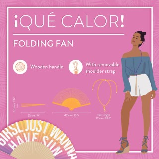 Legami Milano Folding Fan Girls Just Wanna Have Fun Βεντάλια Ροζ FFAN0004