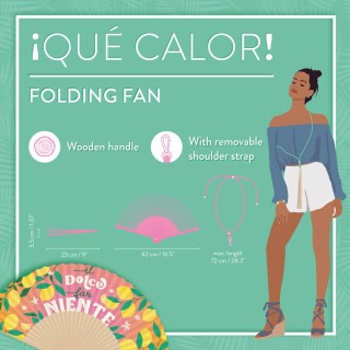 Legami Milano Folding Fan Dolce Far Niente Βεντάλια Ροζ FFAN0006