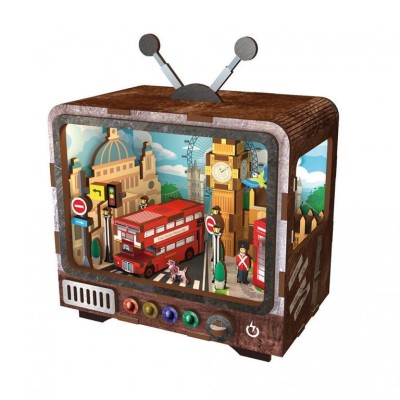 Mathv Vintage TV: London Is A Bad Habbit DIY Ξύλινο Φωτιστικό WWT-002