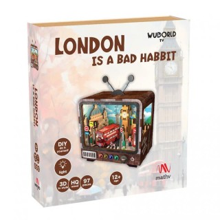 Mathv Vintage TV: London Is A Bad Habbit DIY Ξύλινο Φωτιστικό WWT-002
