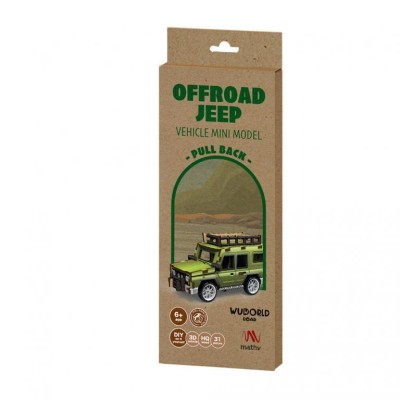 Mathv Pull Back Offroad Jeep DIY Ξύλινο Διακοσμητικό Αυτοκίνητο WWR-001