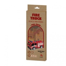 Mathv Pull Back Fire Truck DIY Ξύλινο Διακοσμητικό Αυτοκίνητο WWR-002