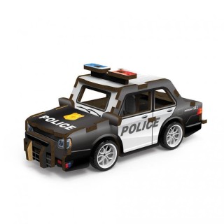 Mathv Pull Back Police Car DIY Ξύλινο Διακοσμητικό Αυτοκίνητο WWR-005