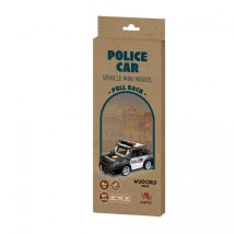 Mathv Pull Back Police Car DIY Ξύλινο Διακοσμητικό Αυτοκίνητο WWR-005