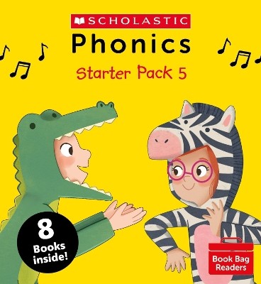 SCHOLASTIC PHONICS BOOK BAG READERS: STARTER PACK 5 - 8 BOOKS INSIDE