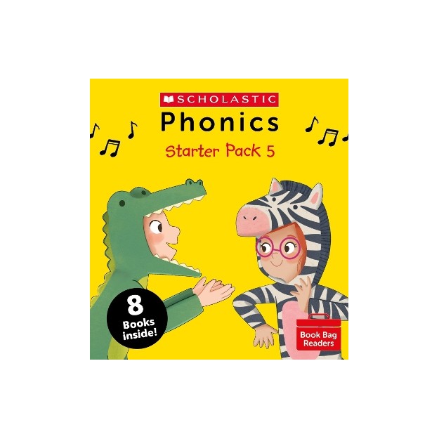 SCHOLASTIC PHONICS BOOK BAG READERS: STARTER PACK 5 - 8 BOOKS INSIDE