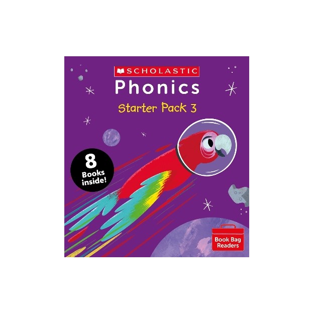 SCHOLASTIC PHONICS BOOK BAG READERS: STARTER PACK 3 - 8 BOOKS INSIDE