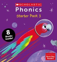 SCHOLASTIC PHONICS BOOK BAG READERS: STARTER PACK 3 - 8 BOOKS INSIDE