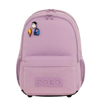 Polo Pins Σχολική Τσάντα Πλάτης Δημοτικού Λιλά 9-01-059-4501