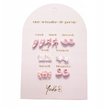 Yuko.B Σκουλαρίκια Une Semaine De Poesie 7 Ζευγάρια Stainless Steel YB-500-375