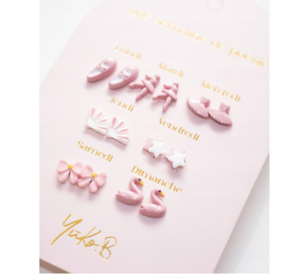 Yuko.B Σκουλαρίκια Une Semaine De Poesie 7 Ζευγάρια Stainless Steel YB-500-375