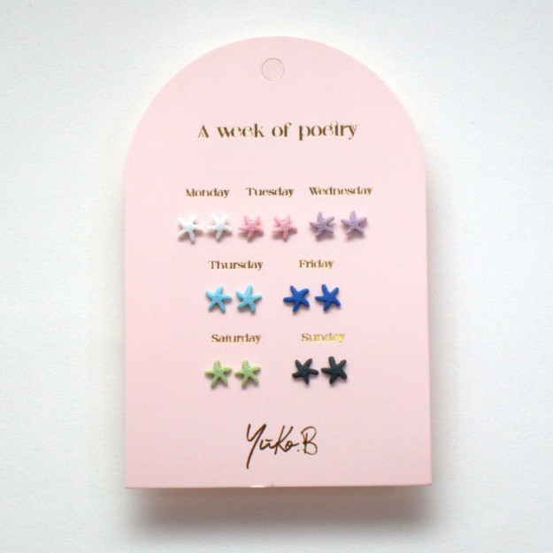 Yuko.B Σκουλαρίκια A Week of Poetry Sea Stars 7 Ζευγάρια Stainless Steel YB-500-321