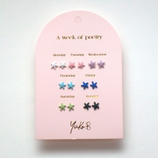 Yuko.B Σκουλαρίκια A Week of Poetry Sea Stars 7 Ζευγάρια Stainless Steel YB-500-321