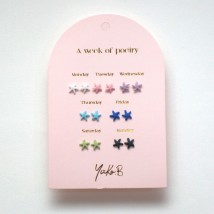Yuko.B Σκουλαρίκια A Week of Poetry Sea Stars 7 Ζευγάρια Stainless Steel YB-500-321
