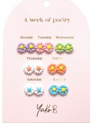 Yuko.B Σκουλαρίκια A Week of Poetry Flowers 7 Ζευγάρια Stainless Steel YB-500-320