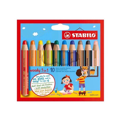 Stabilo Woody 3in1 Ξυλομπογιές σε 10 Χρώματα 880/10