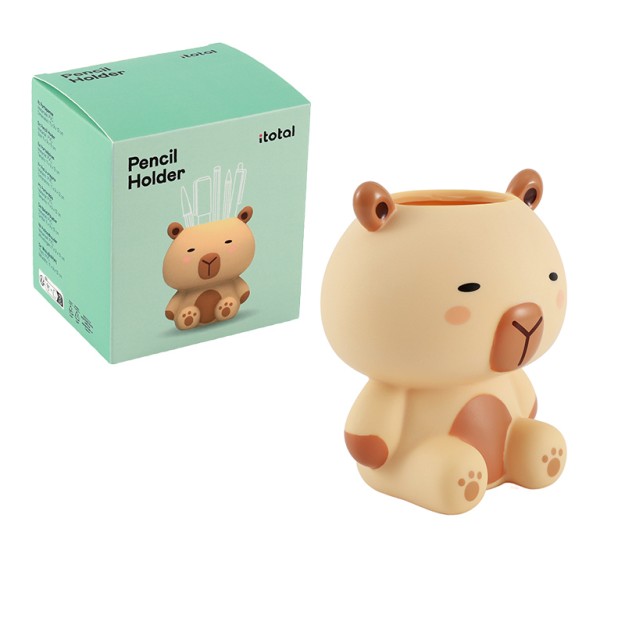 I-Total Pencil Holder Capybara Πλαστική Μολυβοθήκη Μπεζ XL3034J