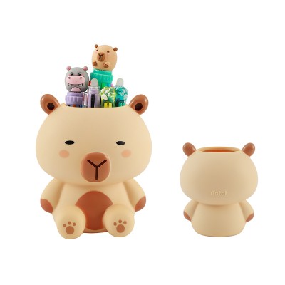 I-Total Pencil Holder Capybara Πλαστική Μολυβοθήκη Μπεζ XL3034J