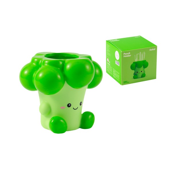 I-Total Pencil Holder ''Benny Broccoli'' Πλαστική Μολυβοθήκη Πράσινη XL3013D