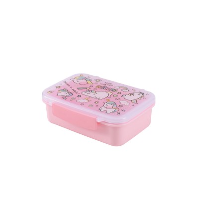 I-Total Lunch Box Unicorn Πλαστικό Δοχείο Φαγητού Ροζ 650ml BPA FREE ID2030