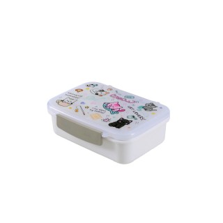 I-Total Lunch Box Cat Πλαστικό Δοχείο Φαγητού Λευκό 650ml BPA FREE ID2028