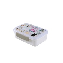 I-Total Lunch Box Cat Πλαστικό Δοχείο Φαγητού Λευκό 650ml BPA FREE ID2028