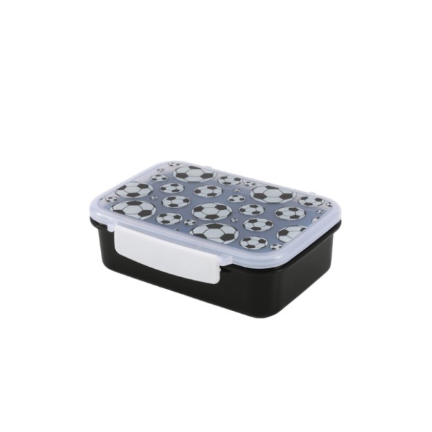I-Total Lunch Box Goal Πλαστικό Δοχείο Φαγητού Λευκό/Μαύρο 650ml BPA FREE ID2023