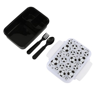 I-Total Lunch Box Goal Πλαστικό Δοχείο Φαγητού Λευκό/Μαύρο 650ml BPA FREE ID2023