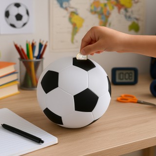 I-Total Παιδικός Κουμπαράς Πλαστικός Λευκό/Μαύρο Μπάλα Ποδοσφαίρου XL2497V