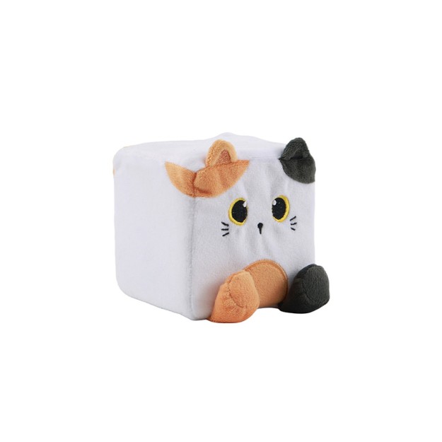 I-Total Παιδικό Διακοσμητικό Μαξιλάρι Squishy Cube Cat Λευκό 10cm XL2784C